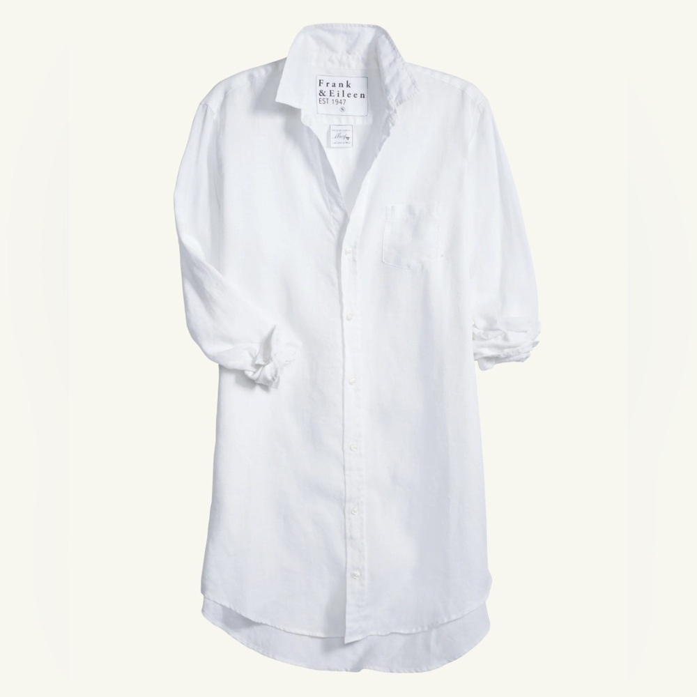 Frank & Eileen White Italian Classic Linen “Mary” Dress